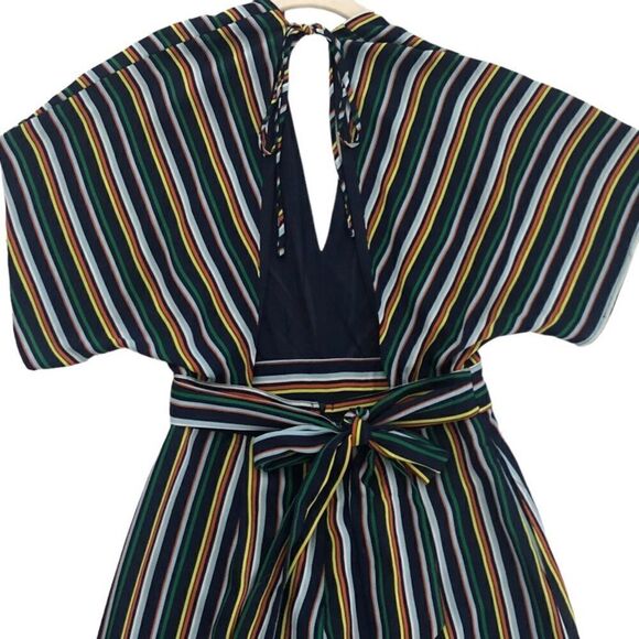 Aqua VNeck Stripe Wide Leg Cropped Jumpsuit Size XS - Picture 5 of 6